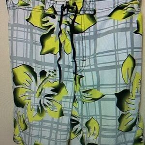 Kids Swim Trunks with Floral Design